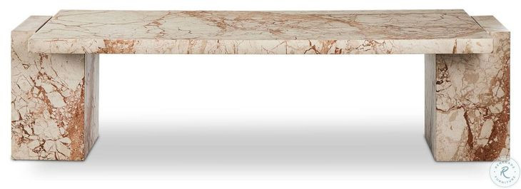 Romano Desert Taupe Marble Rectangular Coffee Table
