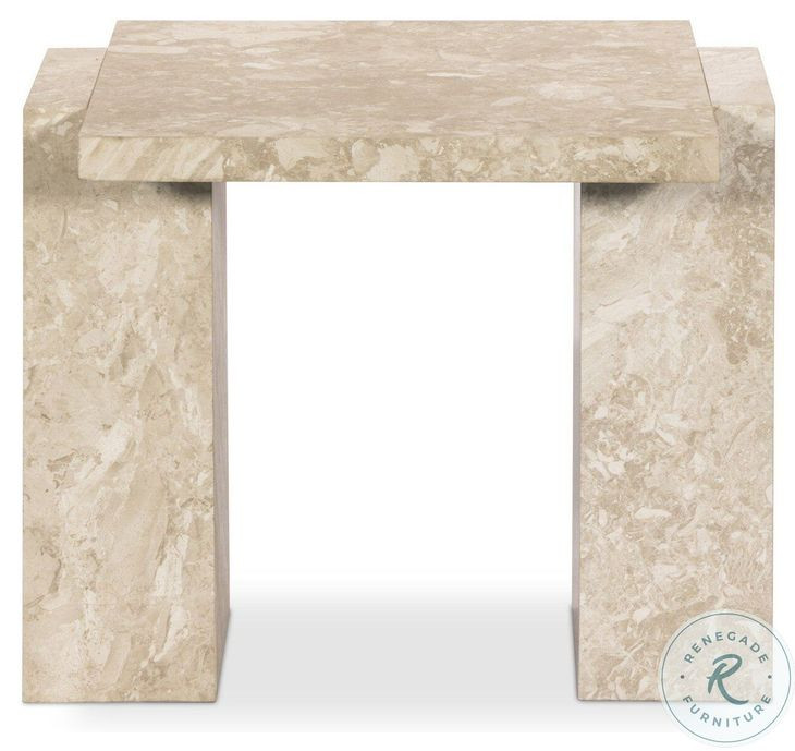 Romano Lunar Marble Rectangular End Table