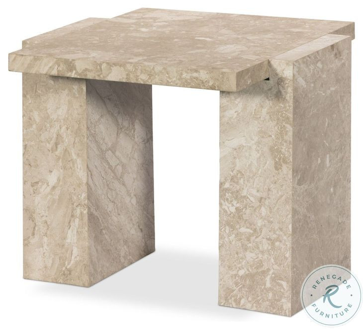 Romano Lunar Marble Rectangular End Table