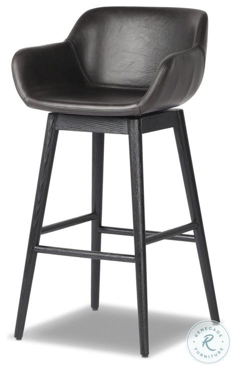 Hannah Sonoma Black Swivel Bar Stool