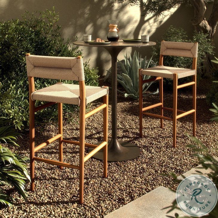 Lomas Vintage White Outdoor Bar Stool