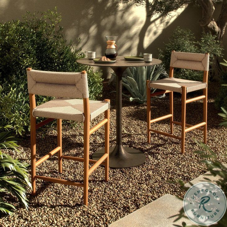 Lomas Vintage White Outdoor Counter Height Stool