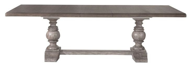 Harbor Place Riverstone Gray and Tobacco 102" Extendable Rectangular Dining Table