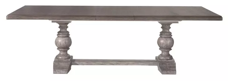 River Place Riverstone Gray and Tobacco 102" Extendable Rectangular Dining Table