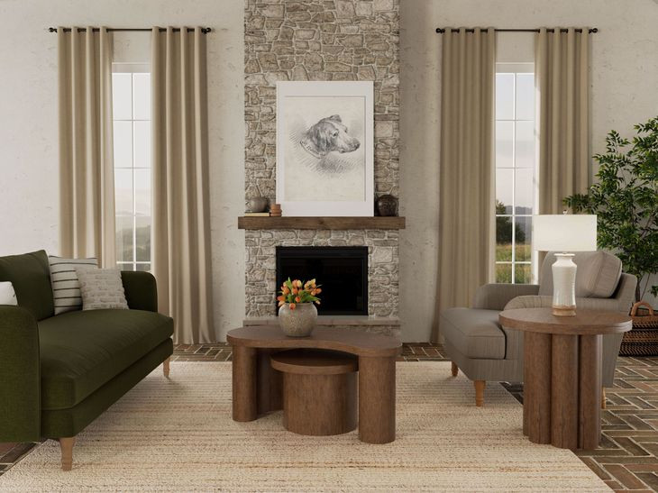 Santa Cruz Whiskey Oak Free Form Bunching Occasional Table Set