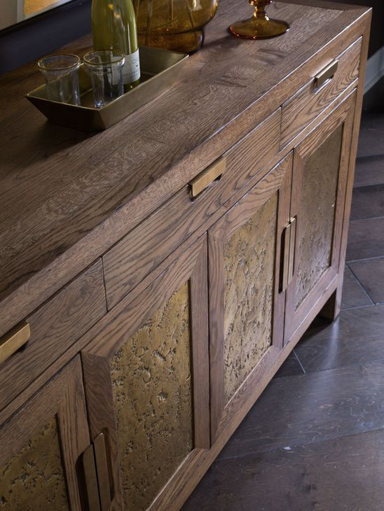 Barnaby Brown and Gold 4 Door Buffet