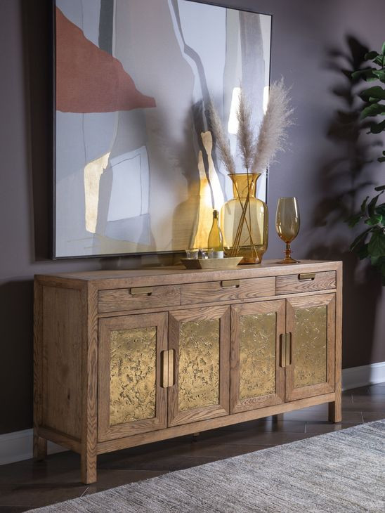 Barnaby Brown and Gold 4 Door Buffet