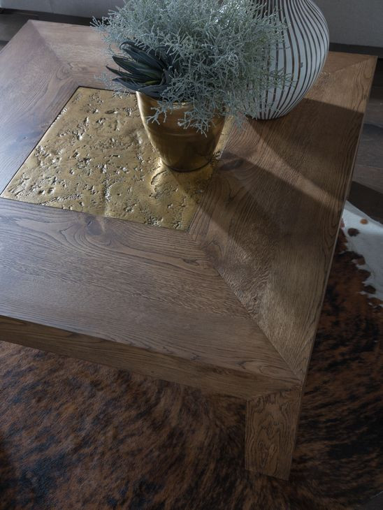 Barnaby Brown and Champagne Bronze Square Cocktail Table