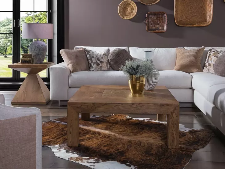 Barnaby Brown and Champagne Bronze Square Cocktail Table
