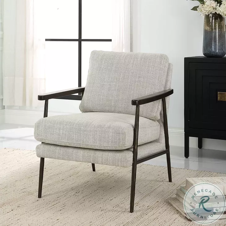 Elion Ivory And Beiges Accent Chair