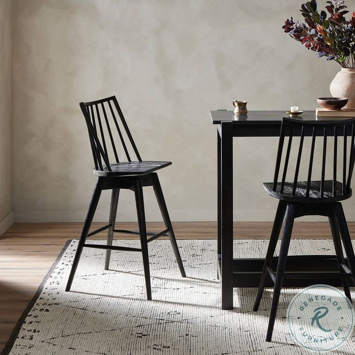 Lewis Black Oak Swivel Bar Stool
