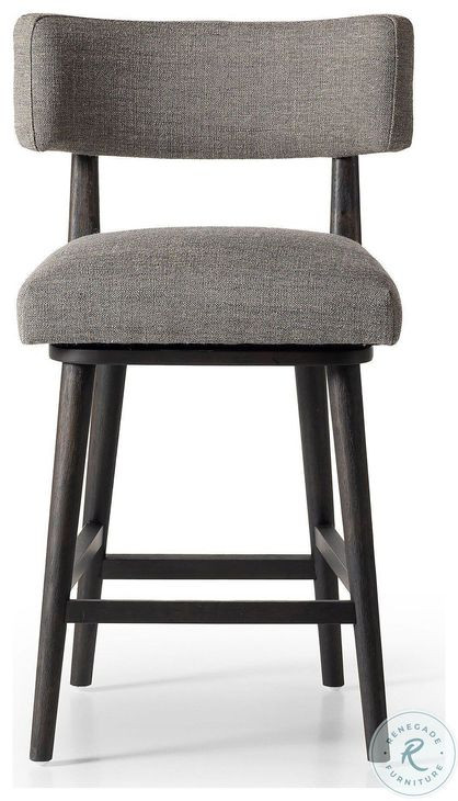 Cardell Alcala Nickel Performance Fabric Swivel Counter Height Stool