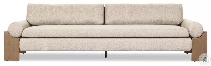 Joette Ellor Beige 104" Upholstered Outdoor Sofa