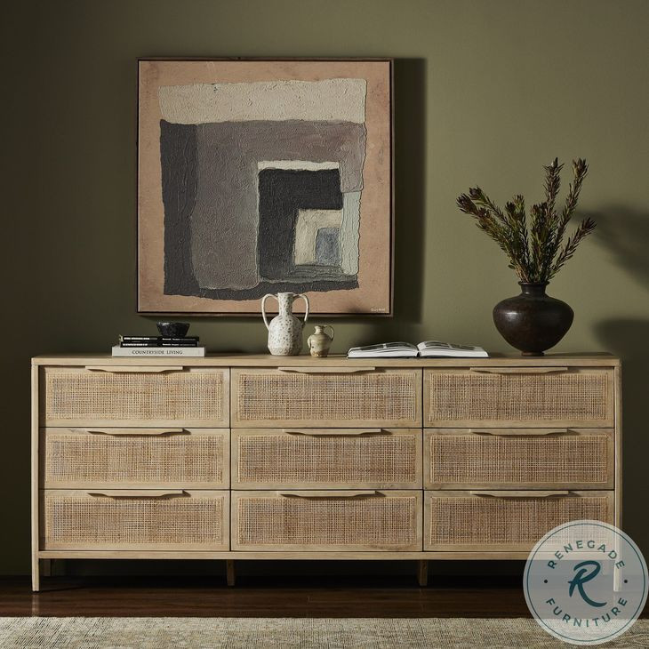 Sydney Natural Mango 9 Drawer Dresser