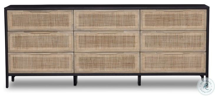 Sydney Black Wash 9 Drawer Dresser