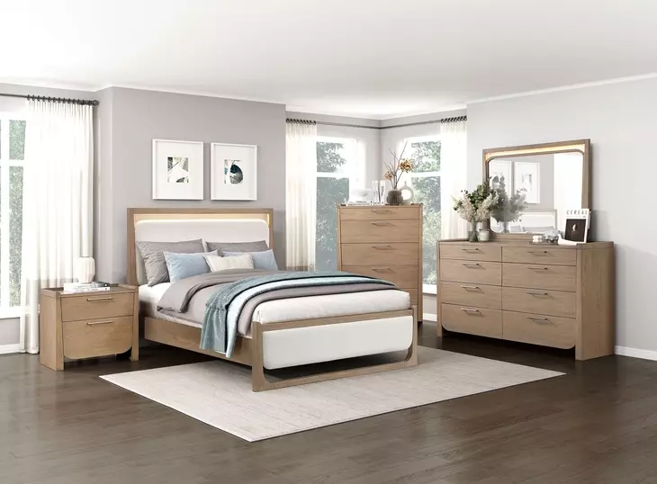 Riley Light Brown 2 Drawer Nightstand