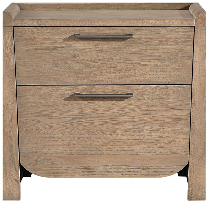 Riley Light Brown 2 Drawer Nightstand