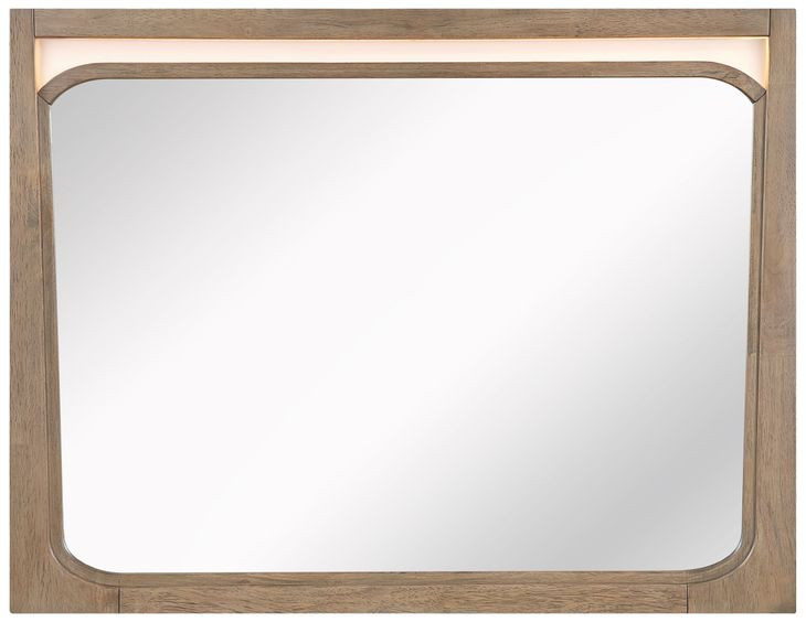 Riley Light Brown Rectangular Dresser Mirror