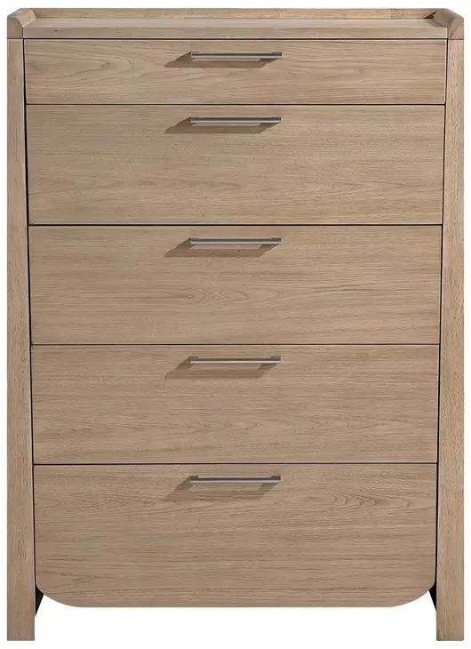 Riley Light Brown 5 Drawer Chest