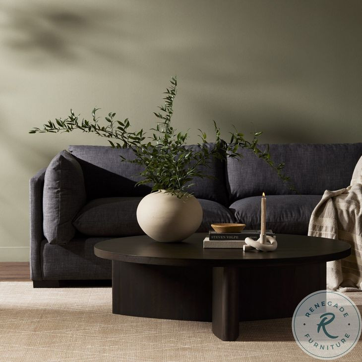 Toli Smoked Black Veneer Round Coffee Table