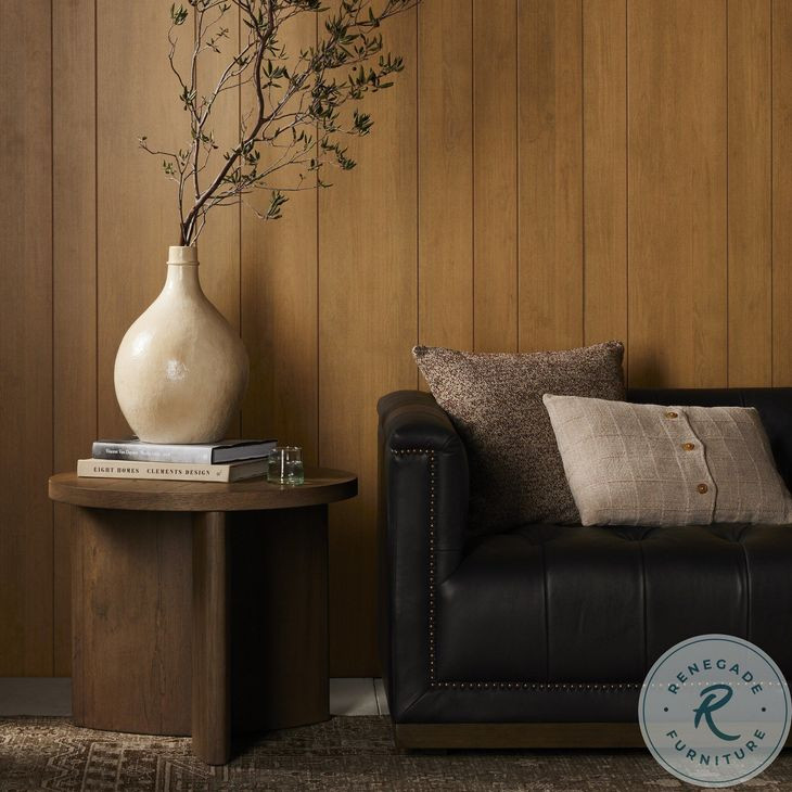 Toli Rustic Grey Veneer Round End Table