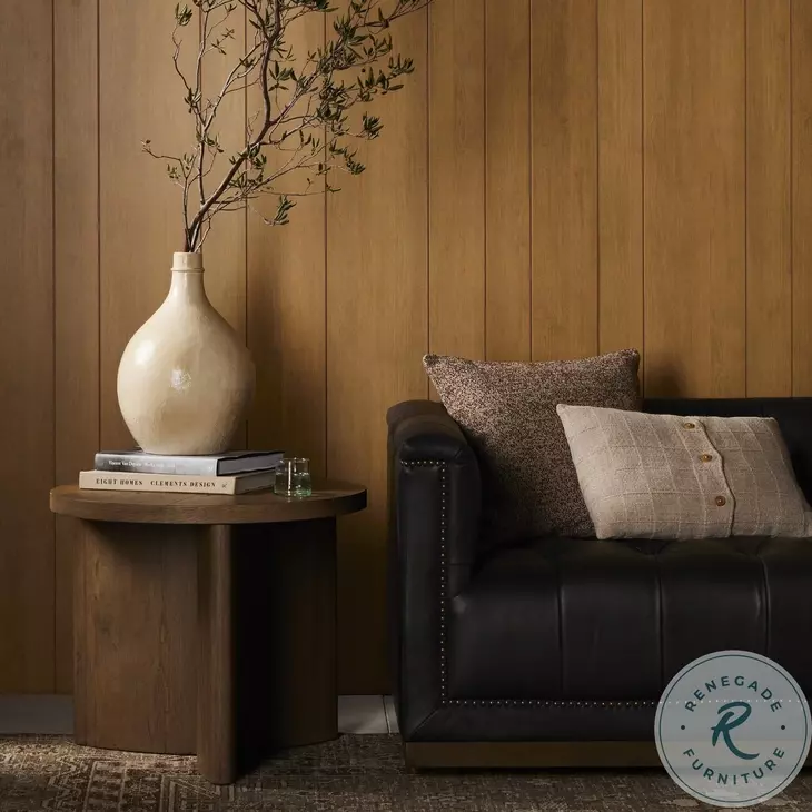 Toli Rustic Grey Veneer Round End Table