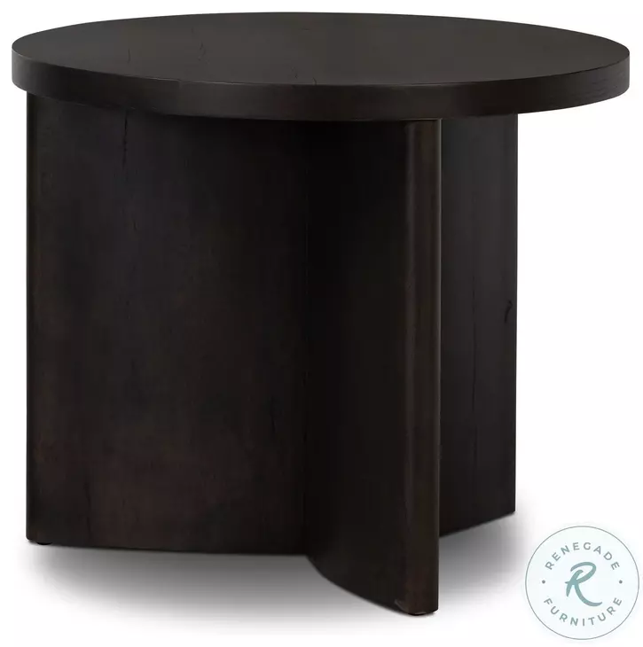 Toli Smoked Black Veneer Round End Table