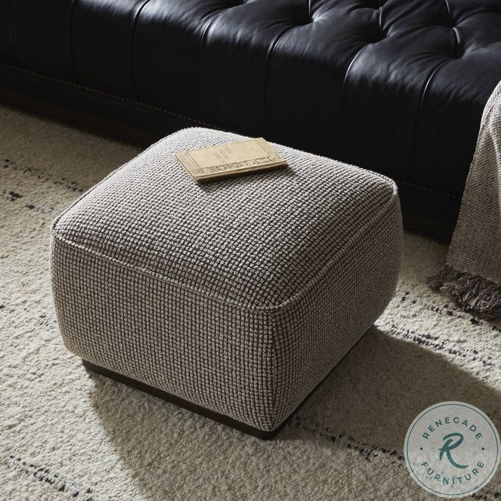 Sinclair Barrow Taupe Performance Fabric Square Ottoman