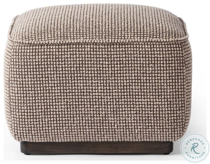 Sinclair Barrow Taupe Performance Fabric Square Ottoman