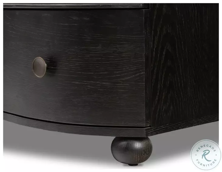 Tiago Distressed Black Marble 3 Drawer Chest