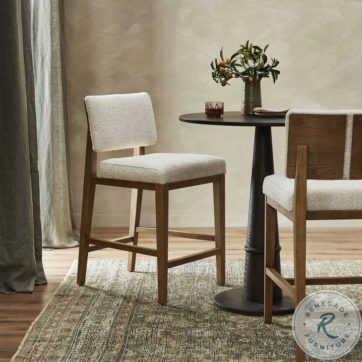 Carlo Somerton Ash Performance Fabric Counter Height Stool