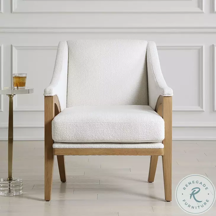 Reva White Accent Chair