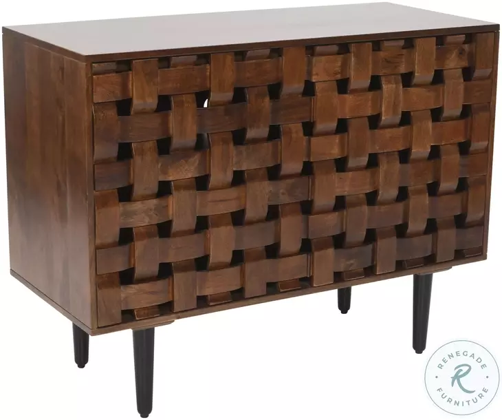 Trent Chestnut 42" Woven Front Accent Cabinet