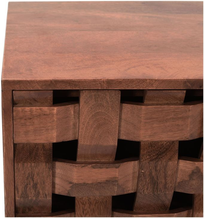 Trent Chestnut 60" Woven Front Accent Cabinet