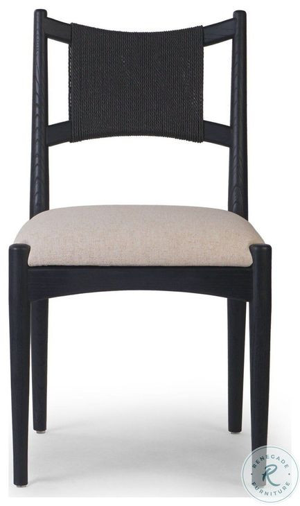 Haddon Black Rush Performance Fabric Dining Chair
