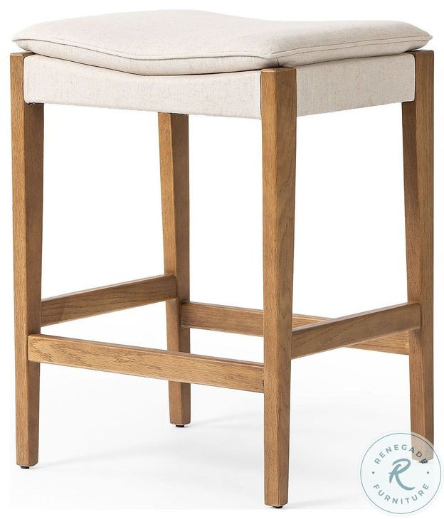 Aya Savile Flax Performance Fabric Counter Height Stool