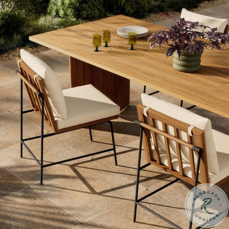 Crete Natural Teak Outdoor Dining Chair Set of 2