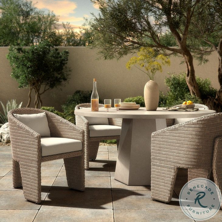 Fae Vintage White Outdoor Dining Chair