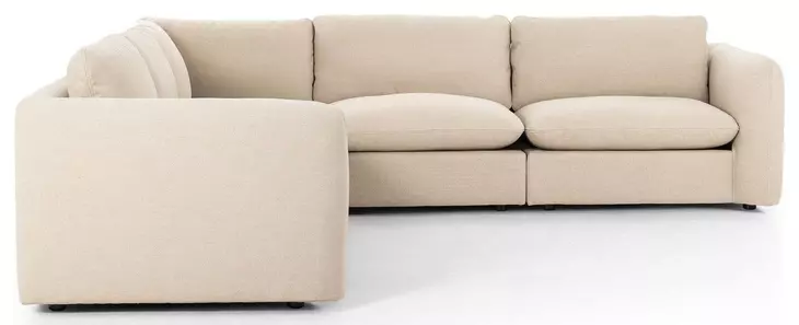 Ingel Antwerp Taupe 4 Piece Sectional with Ottoman
