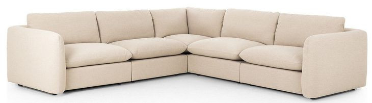 Ingel Antwerp Taupe 4 Piece Sectional with Ottoman