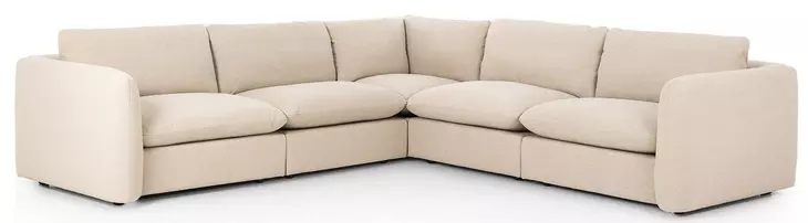 Ingel Antwerp Taupe 4 Piece Sectional with Ottoman