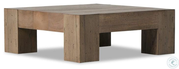 Abaso Rustic Wormwood Oak Small Square Coffee Table