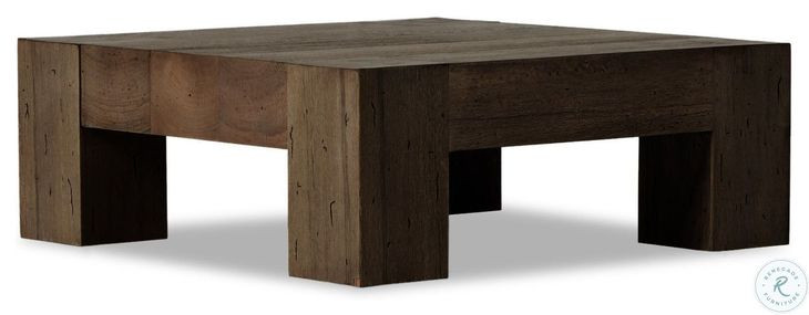 Abaso Ebony Rustic Wormwood Oak Small Square Coffee Table