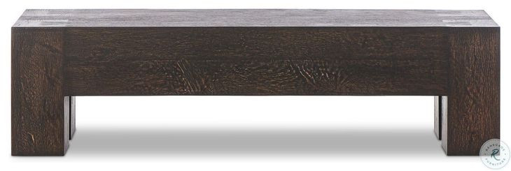 Abaso Ebony Rustic Wormwood Oak 70" Accent Bench