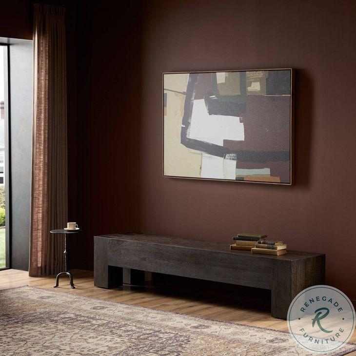 Abaso Ebony Rustic Wormwood Oak Large 90" Accent Bench