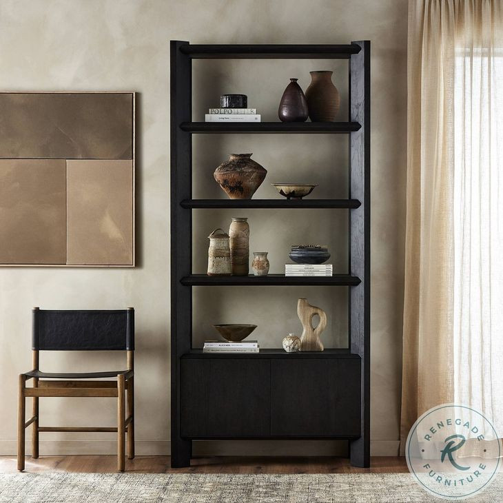 Orwin Smoked Black Oak 2 Door Bookshelf