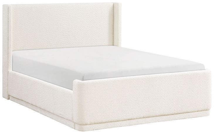 Carmel Beige Queen Upholstered Platform Bed