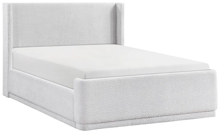 Carmel Light Gray Queen Upholstered Platform Bed