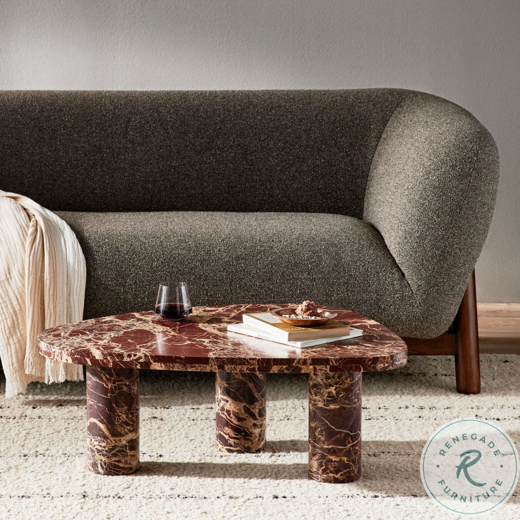 Zion Merlot Marble Small Coffee Table from Four Hands | Coleman Furniture