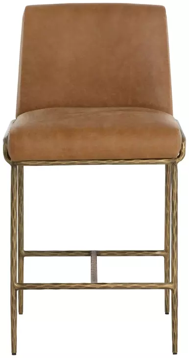 Corvin Tan Leather Upholstered Counter Height Stool
